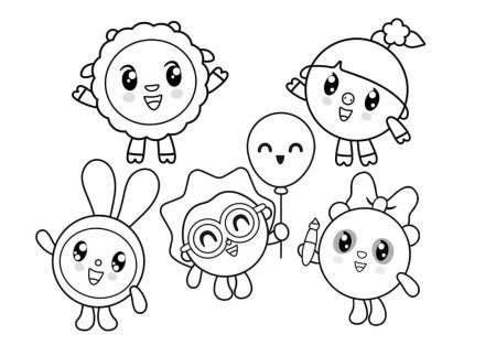 Разукрашки для девочек Малышарики