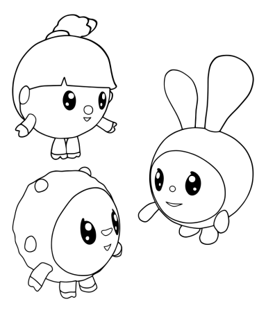 Раскраска Малышарики Нюшенька