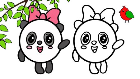 Пандочка Малышарики раскраска