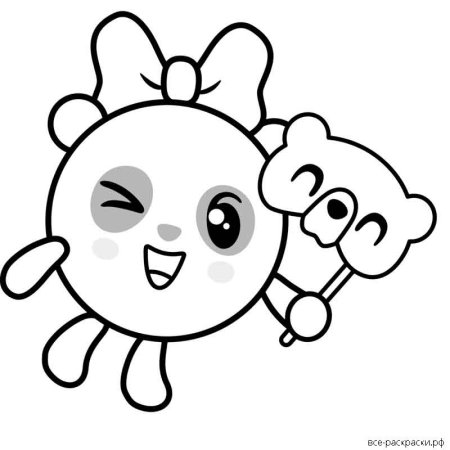 Пандочка Малышарики раскраска
