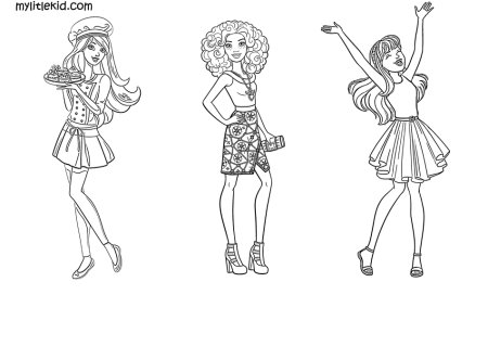 Рисунки Барби для раскрашивания