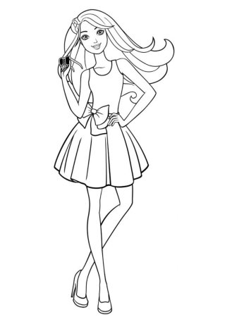 Барби раскраска для детей