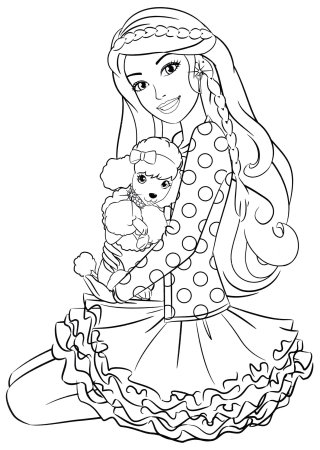 Раскраски для девочек новогодние Барби