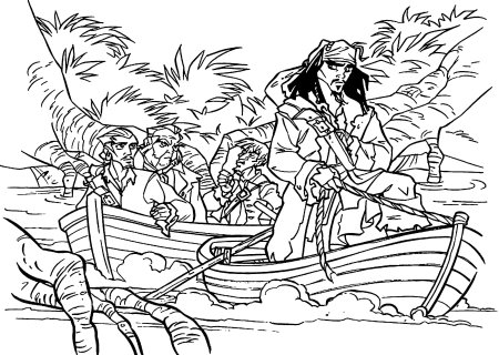 Раскраска пираты Карибского моря