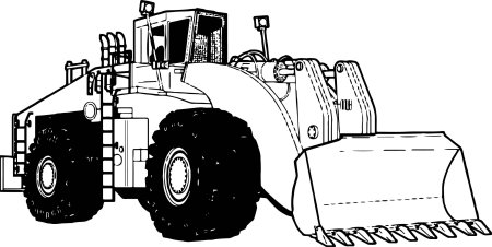 Раскраска трактор Кировец погрузчик