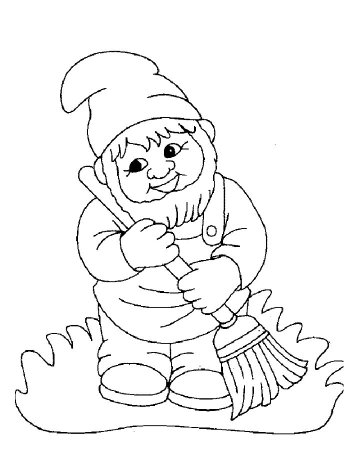 Новогодний Гном раскраска