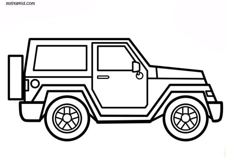 Джип раскраска для малышей