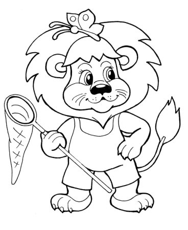 Львенок раскраска для детей