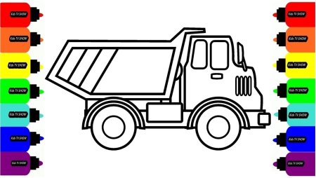 Самосвал раскраска для малышей