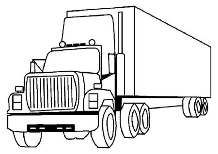Грузовая машина с грузом раскраска