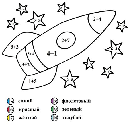 Космические математические раскраски