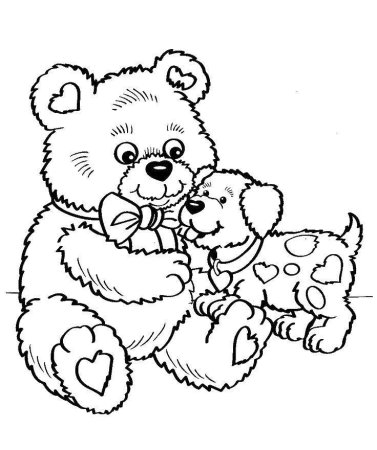 Медвежонок раскраска для детей 4-5 лет