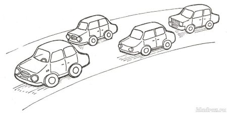 Машина на дороге раскраска для детей