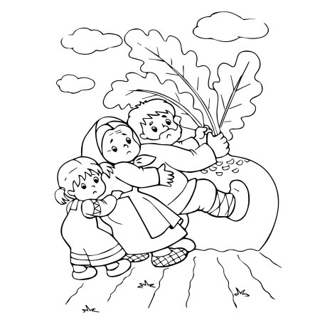 Репка раскраска для детей
