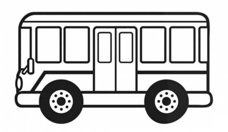 Автобус разукрашка для детей