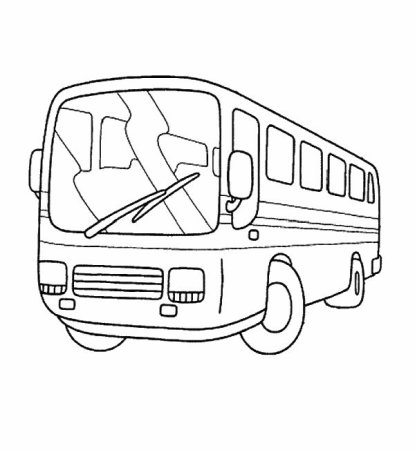 Автобус контурный рисунок