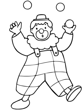 Клоун раскраска для малышей