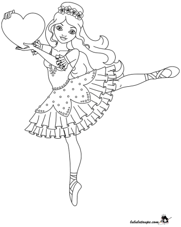 Балерина для раскрашивания для детей