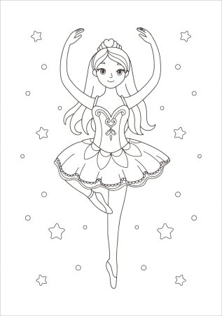 Раскраска балерина легкая