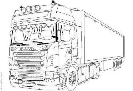 Раскраска тягач Скания r420