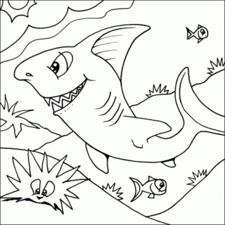 Акула раскраска для детей 4-5 лет