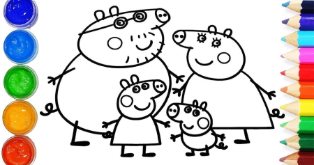 Разукрашка Свинка Пеппа для 3 лет