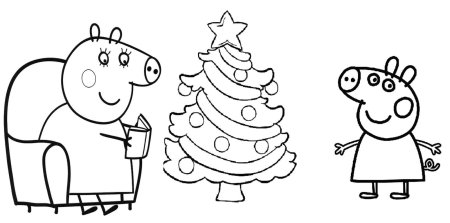 Свинка Пеппа раскраска для детей 2-3 лет