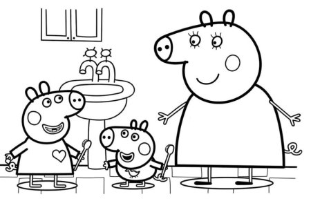 Свинка Пеппа герои раскраска