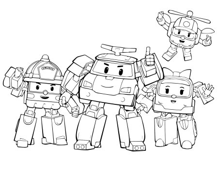 Раскраска Эмбер Робокар Поли