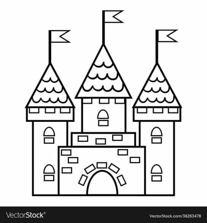 Замок из кирпичиков раскраска