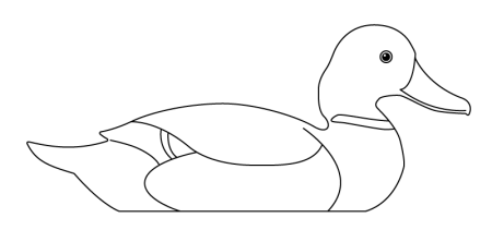 Уточка шаблон для рисования