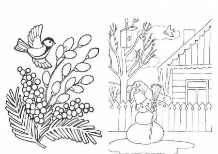 Дерево Весна раскраска для детей