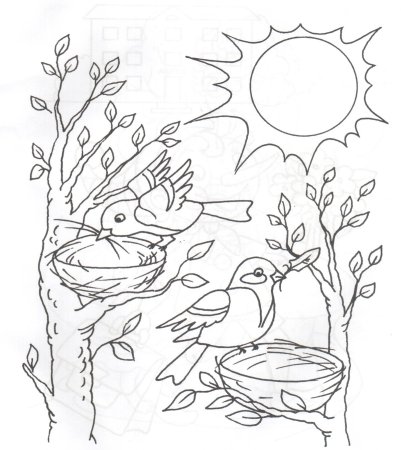 Весенние раскраски для малышей