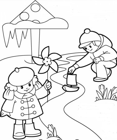 Раскраска Весна для детей