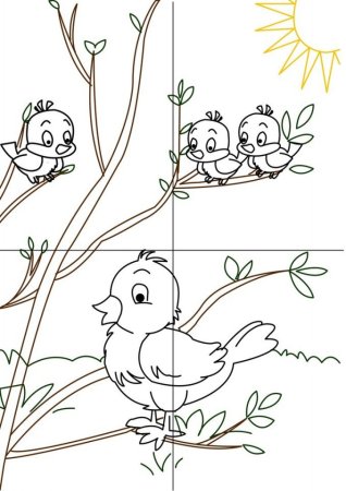 Весеннее дерево раскраска