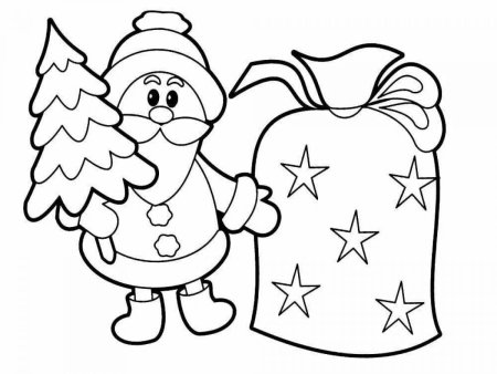 Раскраска новый год для детей 3-4 лет