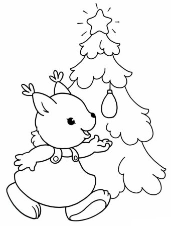 Новогодние раскраски для детей 3-4 лет