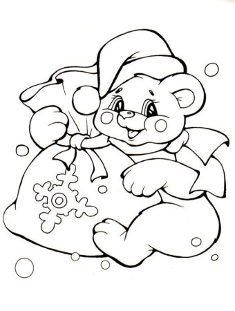Раскраска новый год для детей 3-4 лет