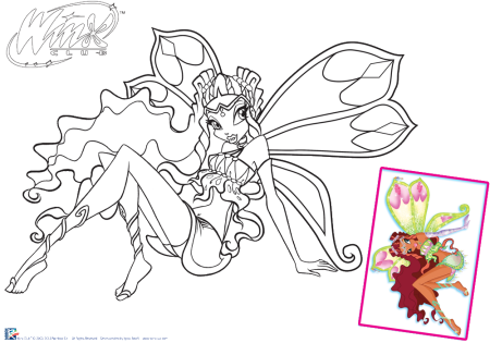 Раскраска феи Винкс Блум энчантикс