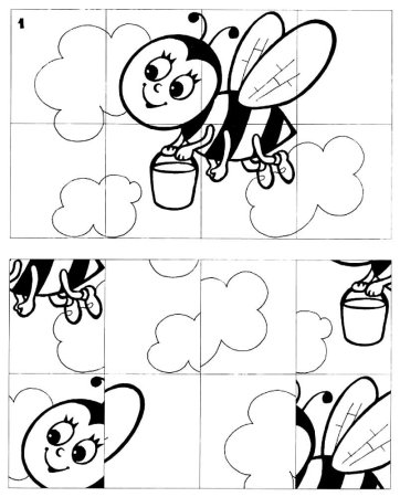 Пазлы раскраски для детей 3-4 лет