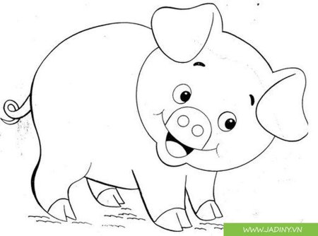Свинья раскраска для детей