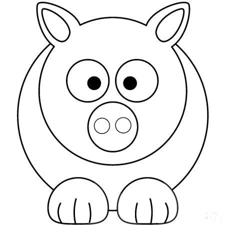 Свинка раскраска для малышей