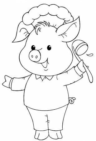 Поросенок раскраска