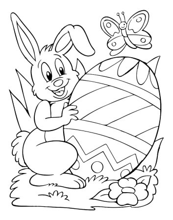 Корзинка на Пасху раскраска