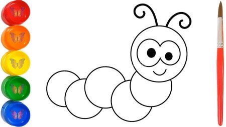 Раскраска гусеница для детей 3-4 лет