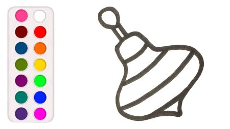 Юла раскраска