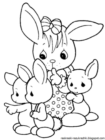 Раскраска зайчик для детей 5-6 лет