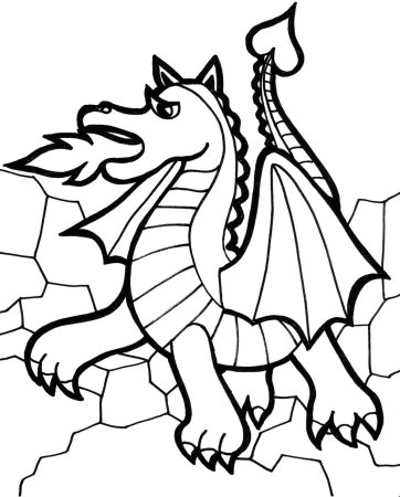 Дракон раскраска для детей