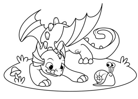 Дракон для раскрашивания детям