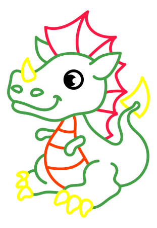 Дракон раскраска для детей